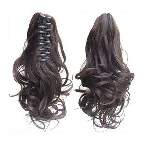 Dark Brown 20" Curly Claw Clip Ponytail NIB